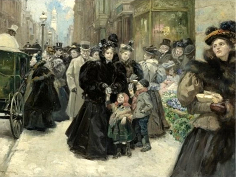 1858-Alice Barber Stephen - Natale sulla Quinta Strada (1896)